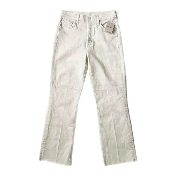 NEW Mother The Tripper Ankle Fray High Rise Flare Jean Play Date Cream Size 29 - Picture 2 of 9
